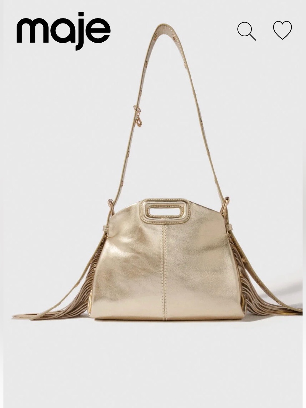 Maje Metallic Leather Miss M Mini Bag